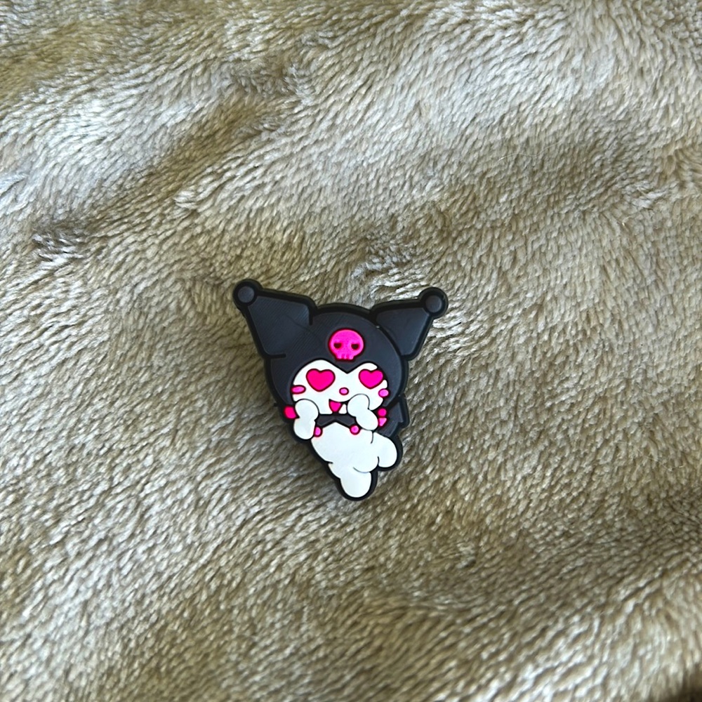 Pink and Black Kuromi Jibbitz Croc Charms